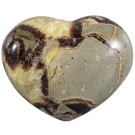 SUNYIK Natural Septarium Dragon Heart Stone, Polished Septarian Dragon Palm Worry Stone for Anxiety Stress Relief Reiki Healing Meditation & Home Office Decoration, 200-300g