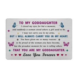 EE&YU Goddaughter Card Gifts - Goddaughter Birthday Easter Graduation Gifts, I Love My Adult Goddaughter Gifts, Proud Goddaughter Present