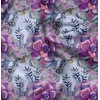 Soimoi Blue Rayon Fabric Leaves & Begonia Floral Fabric Prints