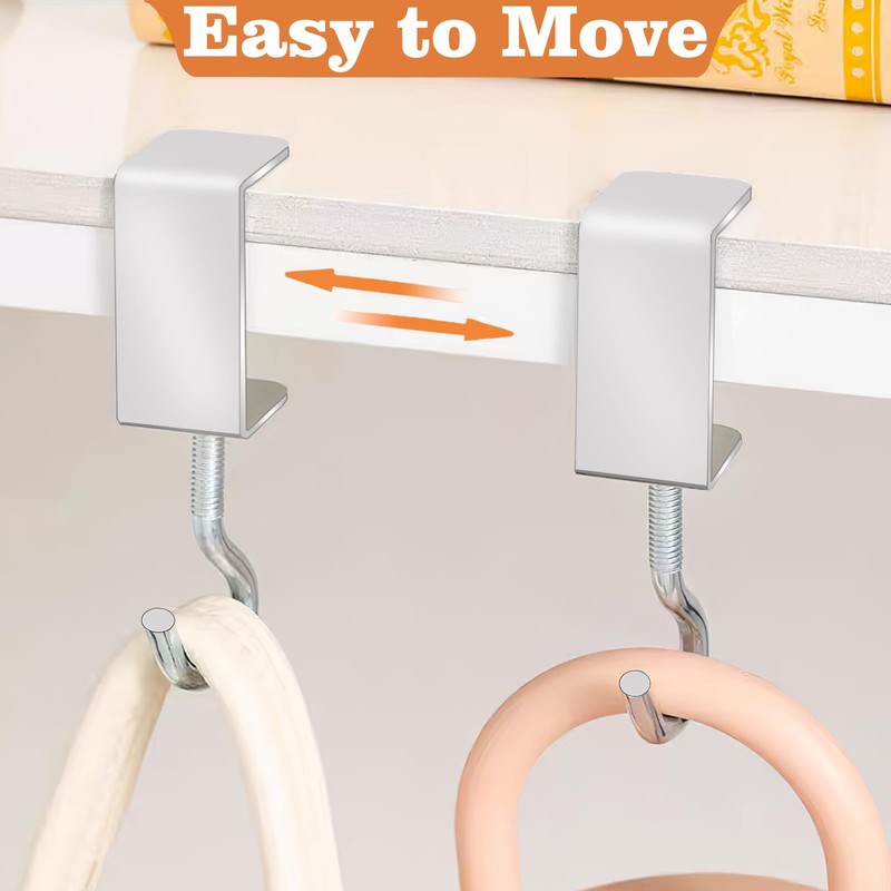 Vinommart 6 Pcs Adjustable Table Hooks for Hanging Bags, Heavy