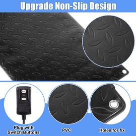 Saillong Snow Melting Mats, 10" x 60" Non Slip Snow Melting Mat with 6FT Cord, Winter Outdoor Snow Melting Snow 2" Deep per Hour for Roof, Stairs, Walkways Outdoor Winter