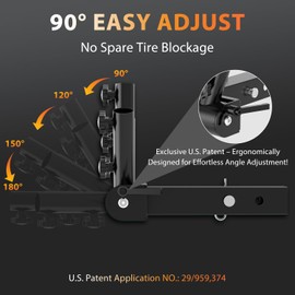 DZGKGM Hitch Flag Pole Holder, 90°Adjustable & Quick Detach, Triple Truck Flag Pole Mount for Jeep, Truck, Trailer, RV, Camper- Fit Standard 2" Hitch Receiver, Heavy Duty, Powder-Coated Finish