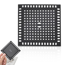 JAONLD Black Hair Strainer Shower 12.3 x 12.3 cm Hair Strainer Shower Large Strainer Shower Drain Hair Shower Strainer Drain Hair Made of Stainless Steel for Bathroom Floor Drain Kitchen Prevents