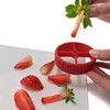 Fusionbrands PushBerry 2-in-1, One Step Kid-Friendly Strawberry Stem Removal, Hull,