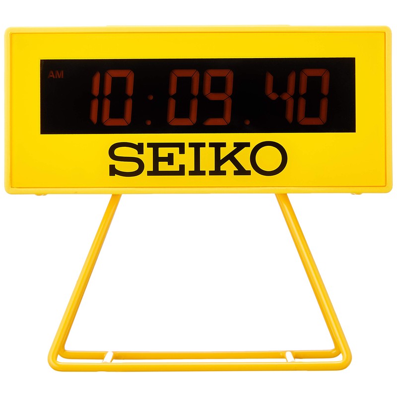 Seiko Clock SQ815Y Alarm Clock, Digital Mini Timer Clock, Yellow,