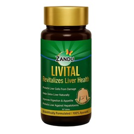 Zandu Livital Tablets, 100% Ayurvedic Ingredients, Protects Liver Against Various Hepatotoxins| Beneficial in Fatty Liver| Improves Digestion and Appetite & Aids in Liver Detox
