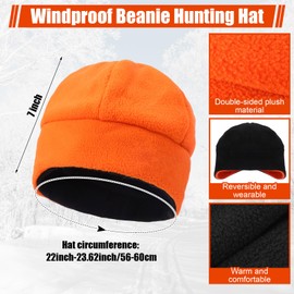 Floraltop 3 PCS Orange Hunting Warm Hat Portable Deer Dressing Tool Orange Hunting Safety Vest, Adjustable Unisex-Adults Outdoor Hat Accessories for Hiking Fishing