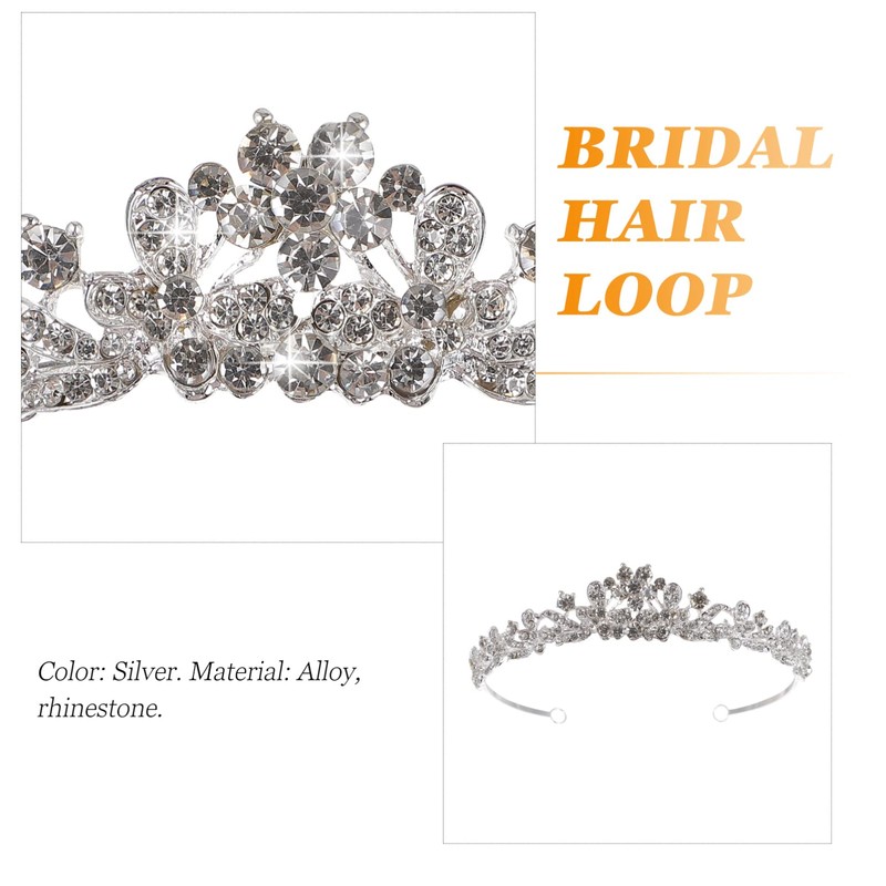 FRCOLOR Crystal Wedding Tiara for Bride,Elegant Rhinestone Bridal Flower Tiara