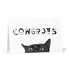 Congrats Card with Black Cat Peeking - Achievement and Well