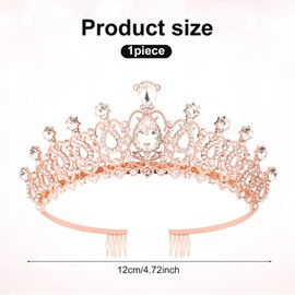 Crowns for Bridal, Crown Princess Crown Rhinestone Queen Headband Fashion Headpiece Hair Accessories for Wedding Bride Bridal Girls Women Party (Style 1)