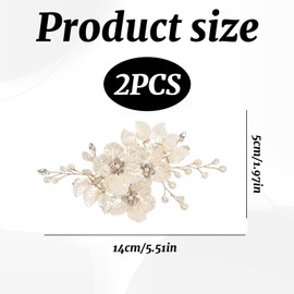 2PCS Bridal Hair Accessories,Wedding Hair Accessories,Pearl Hair Clips,Bridesmaid HairAccessories,Flower Girl Hair Clips for Wedding Paty Birthday