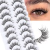 Veleasha Cat Eye Lashes Wispy False Eyelashes with Clear Band