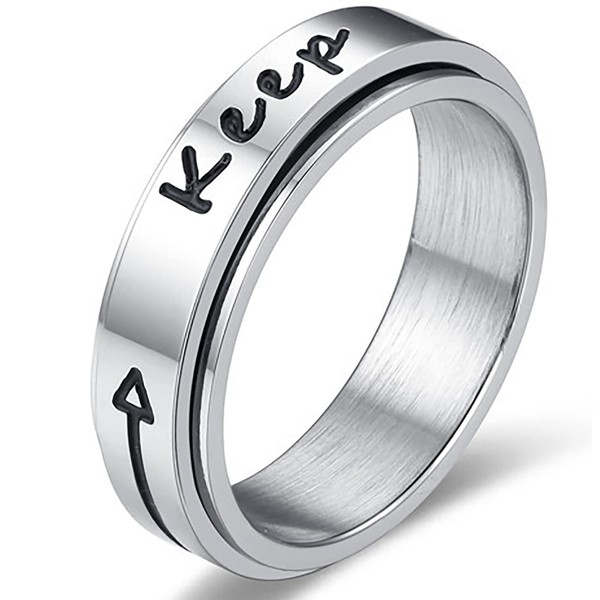 Gleamart Drehring aus Edelstahl, Zappelringe, inspirierender Angstring, Sorgenlinderungsring, Edelstahl