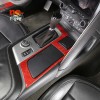 car-king888 Red Fiber Central Control Gear Panel Trim Accessories Kit