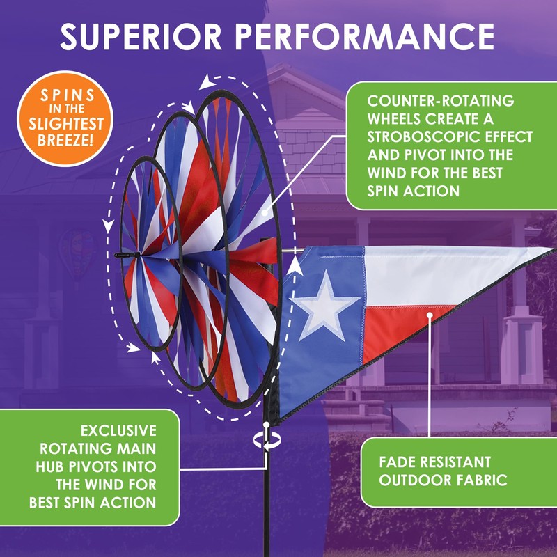 Premier Kites Triple Spinner Texas – Red, White & Blue