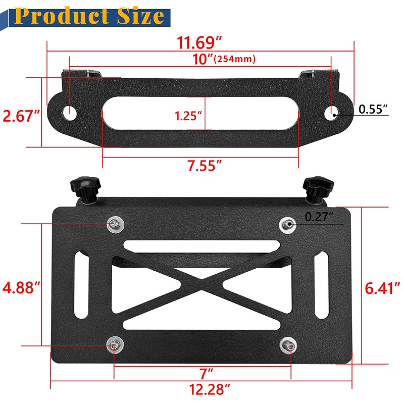XOOKUN Detachable Hawse Fairlead License Plate Mount, Heavy Duty Winch