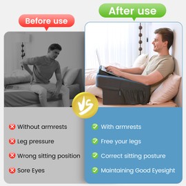 Keduwa Reading Pillow for Gaming,Lap Desk Pillow for Laptop,Arm Rest Pillow for Reading, Working, Crocheting, Playing Steam Deck Switch or Sitting in Bed,Sofa