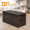 VINGLI Outdoor Wicker Storage Box, 132 Gallon Patio Rattan Deck