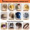 PHIXBEAR Black Hat Rack, Hat Hooks, for Wall/Door/Closet (4 PCS)