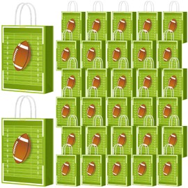 30 Bolsas de Recuerdo de Fiesta de Fútbol Bolsas de Regalo de Fútbol Bolsas de Caramelos de Fútbol Bolsas de Regalo para Fiestas Deportivas con Asas para Niños Decoración de Fiesta Deportiva