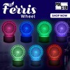 POGSTER 3D Ferris Wheel Lamp – 7-Color Changing LED Night