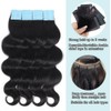 Body Wave Tape in Hair Extensions Human Hair Jet Black#1