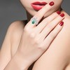 Uloveido Big Bow Bow Bypass Wrap Ring for Women Green