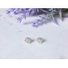 iuaccessories 925 Sterling silver mermaid sea shell stud earrings for