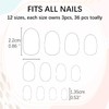 36 Pieces Oval Shape Print On Nails (BULE-BLACK)