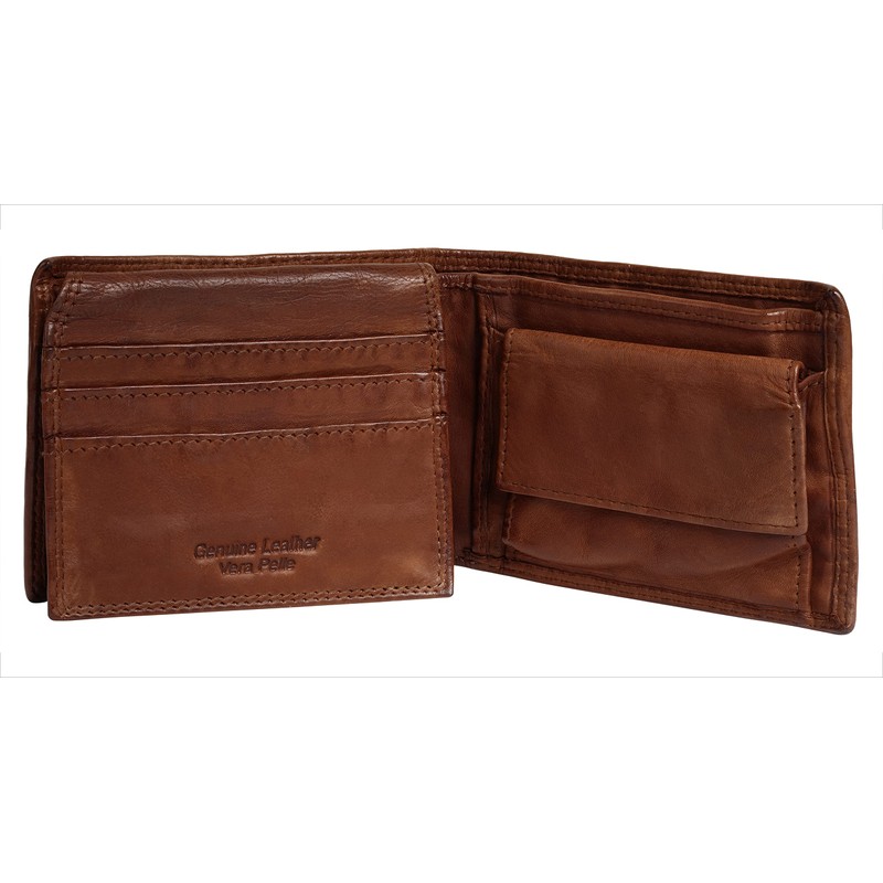 piké Genuine Leather Men's Wallet Brown 021848, brown