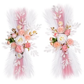 Lisuun Artificial Wedding Welcome Sign Flowers and Backdrop Swags, 2 Pcs