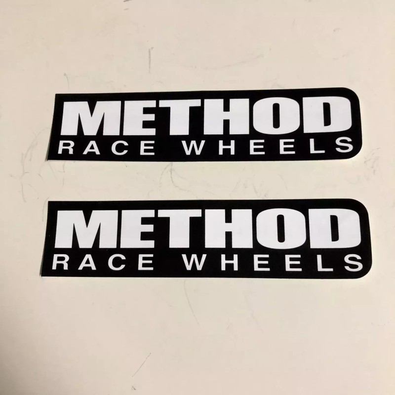 Method Race Wheels Rims 6" Inch Stickers Decal Pair Black