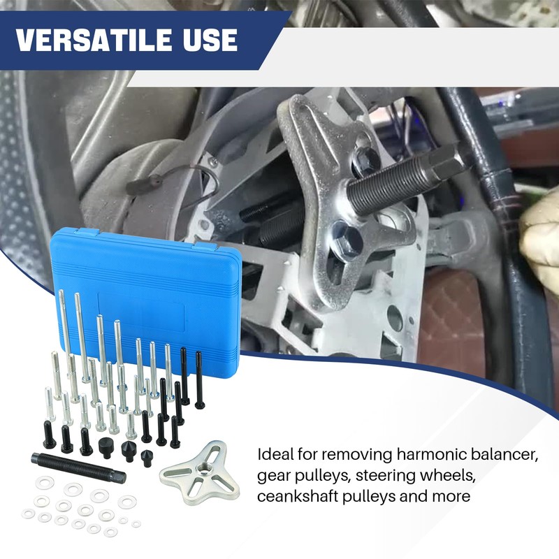 DASBET 46PCS Harmonic Balancer Puller Set, Steering Wheel Puller Kit