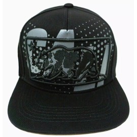 Top Level CALI Snapback Cap Hat California Republic Bear Flag 100% Cotton OSFM Black NWT