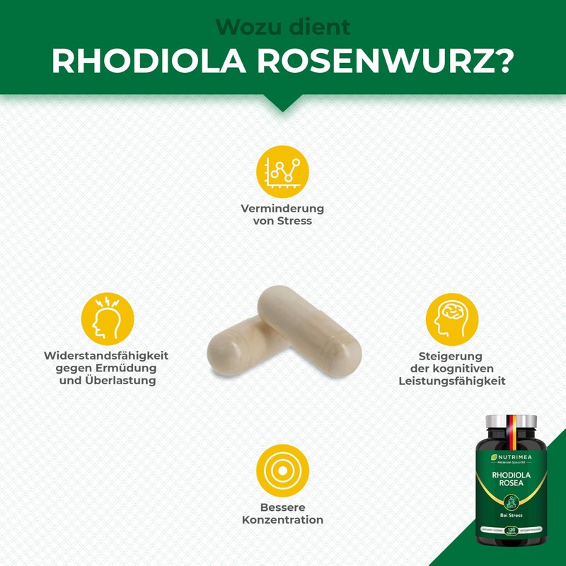 Rhodiola Rosea Capsules Rose Root Extract - High Dose, Laboratory