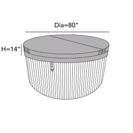Covermates Round Hot Tub Cover - Heavy-Duty Polyester, Weather Resistant, Drawcord Hem, Outdoor Living Covers, 80DIAMETER x 14H, Ripstop Grey