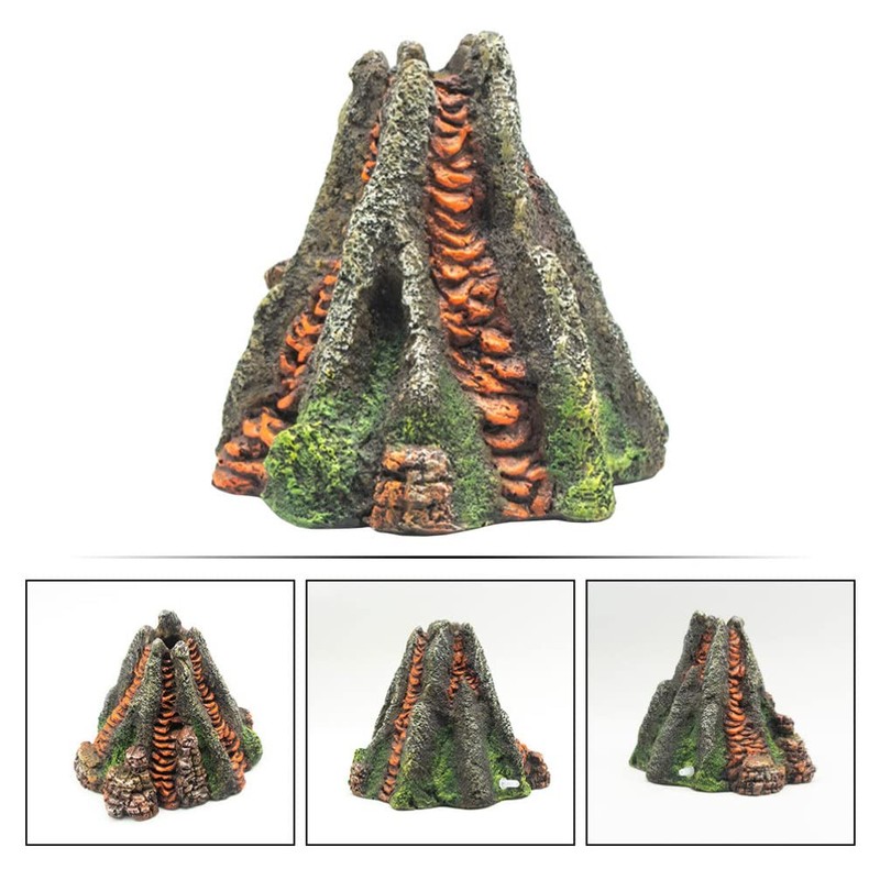 Fish Tank Volcano, Volcano , Reastic Resin Volcano Decorative Fish