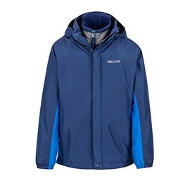 Marmot Northshore Boys' Waterproof Hooded Rain Jacket with Removable Fleece Liner, Arctic Navy/True Blue, Small