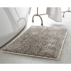 Laura Ashley Butter Chenille 20" x 34" Bath Mat, Light Grey