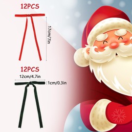 MOROBOR Vintage Christmas Tree Topper Bows, 24pcs 5 * 3 Inch Christmas Tree Decorations Decorative Gift Large Christmas Favor Decor for Front Door Staircase Home Wedding Christmas Party