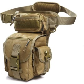 Drop Leg Bag for Men Women Tactical Pack Military Leg Pouch Metal Detecting Thigh Pack Tactical Outdoor Hiking Camping Fishing Hunting Package (Brown)