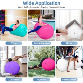 Air Roller Gymnastics Barrel Back Handspring Trainer Air Barrel Gymnastics Air Tumbling Mat for Tumbling Cheerleading Training Yoga Gym with Manual Air Pump Backhandspring