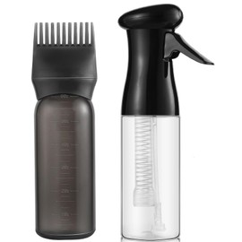 Zicotour Continuous Hair Spray Bottle and Root Comb Applicator Bottle Hair Oil Applicator Water Mister for Hairstyling