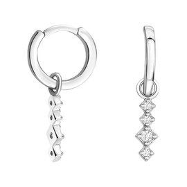 SOFIA MILANI - Women's Earrings 925 Silver with Zirconia Stones - Elegant Hoop Earrings, Sterling Silver, Cubic Zirconia