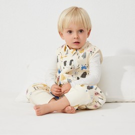 Duomiaomiao Baby Sleeping Bag with Legs 2.5 Tog, Newborn Warm Sleeping Bag with Feet 100% Cotton Toddler Wearable Blanket 2-3 Years, Panda