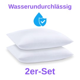 Dreamdry Waterproof Pillowcase 80 x 80 cm (Pack of 2) with Zip - Pillow Protector, Pillow Protector, Anti-Mite, Oeko-Tex Certified, Breathable