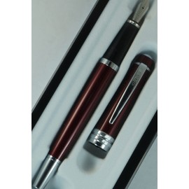 Cross Executive Companion with Diamond Cut Multi-groove Signature Center Ring and Pearlescent Red Barrel Bailey Medium Stainless Steel nib Pen