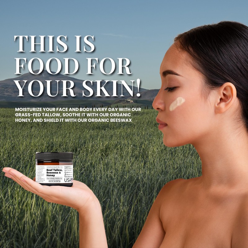 Santa Cruz Paleo, Beef Tallow, Beeswax & Honey Face Moisturizer,