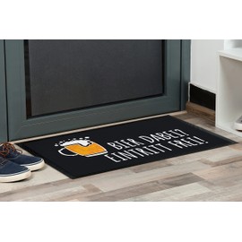 Doormat Indoor & Outdoor - Bier dabei? Entry Free! - Original Gift - Funny Doormat for Front Door | Entrance Door Mat | Christmas | Housewarming Gift | Decoration (50 x 35 cm, Black)
