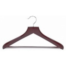 Only Hangers Contoured Deluxe Wood Suit Hanger w/Non-Slip Bar  2pk